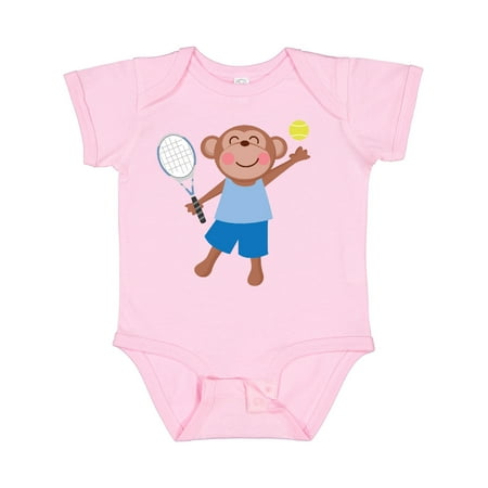 

Inktastic Tennis Monkey Kids Gift Baby Boy Bodysuit