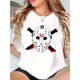 thumbnail image 1 of 1pc Women'S Casual Crew Neck T-Shirt with Geometric Killer Mask Print, Fashionable Short Sleeve Knit Polyester Top, Comfortable All-Season Summer Tee with Medium Stretch, 1 of 6