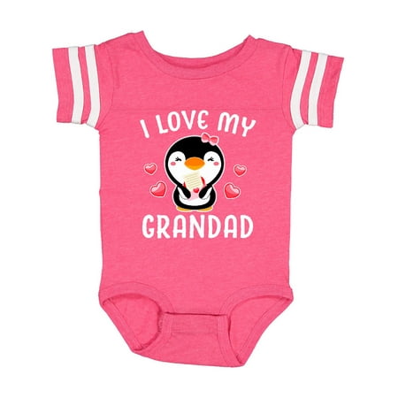 

Inktastic I Love My Grandad with Cute Penguin and Hearts Gift Baby Girl Bodysuit