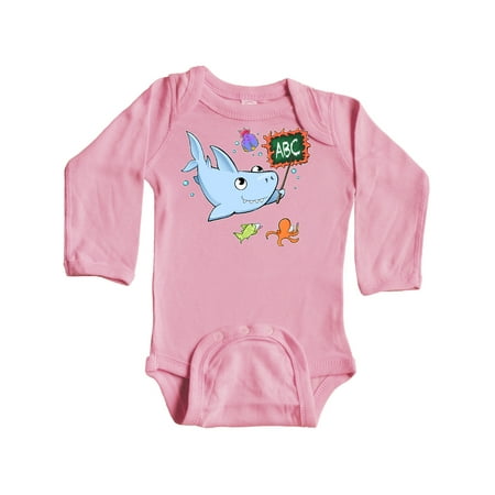 

Inktastic Teacher Shark with School of Fish Gift Baby Boy or Baby Girl Long Sleeve Bodysuit