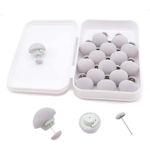 Duvet Cover Clips 16 Sets, Duvet Pins with Key Keeps Comforter from Shifting in Cover with Double Sided Pin Fasteners Fixer for Thin Thick Quilts Blanket Sheet Bed Skirt Cushion Curtain, Grey