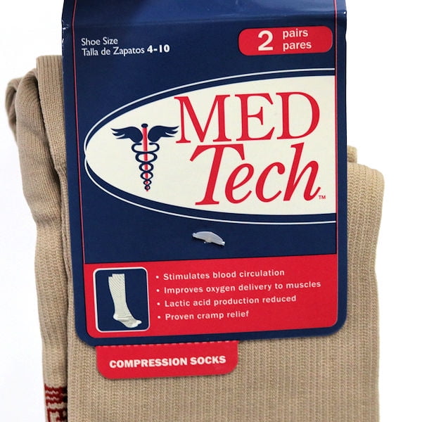 Medical Tech Women's Compression Socks - 2 Pairs (Size 4-10) - Walmart ...