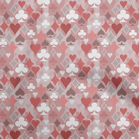 oneOone Rayon Pink Fabric Poker Card Sewing Craft Projects Fabric Prints By Yard 56 Inch Wide