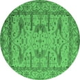 thumbnail image 1 of Ahgly Company Indoor Round Oriental Emerald Green Industrial Area Rugs, 5' Round, 1 of 4