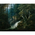 thumbnail image 2 of Hermann Josef Neefe 24x20 Gold Ornate Framed and Double Matted Museum Art Print Titled - The Ilse Waterfall on the Brocken in the Harz Mountains (1830), 2 of 4