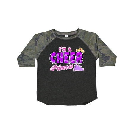 

Inktastic I m a Cheer Princess with Crown and Megaphone Gift Toddler Toddler Girl T-Shirt