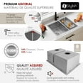 thumbnail image 3 of Stylish Dual Mount 25" Stainless Steel 60/40 Double Bowl Kitchen Sink with Strainers S-425T, 3 of 10