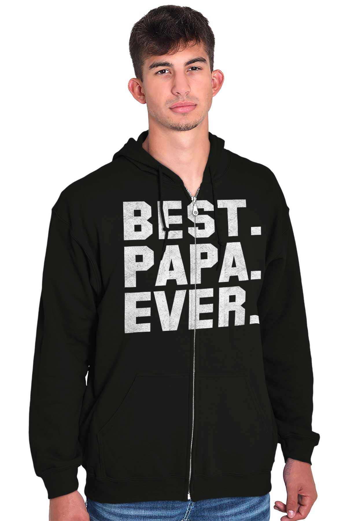Indien Ordinere kaustisk Best Papa Ever World's Coolest Dad Zip Hoodie Sweatshirt Men Brisco Brands  - Walmart.com