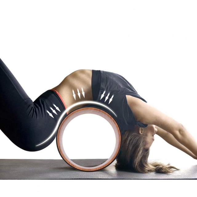 Cercles de Yoga, Roue de Yoga, 200 Kg Portant des Cercles de Roue de Gymnastique Résilients pour le Cercle Intérieur Noir de Musculation de Forme Physique, Anneau Intérieur de grain de Bois