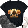 thumbnail image 4 of Yeaiivve Novelty T Shirts for Women Halloween Printed Short Sleeve Tunic Tops Dressy Casual Loose Fit Tees Holiday Party Round Neck Blouse XXL, 4 of 7