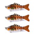 thumbnail image 1 of Lot de 3 Leurres de Pêche Réutilisables avec Perles Attraction Extérieure Swimbaits Artificiels Crankbait 10cm Type 15, 1 of 8