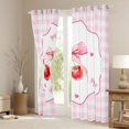 thumbnail image 3 of Homewish Lovely Bowtie Bowknot Black Out Curtains,Red Sweet Cherry Curtains Pack of 2 (42x63 Each),Modern Geometric Plaid Bedroom Curtains For Girl Teens,Luxury Bedroom Decor, 3 of 6