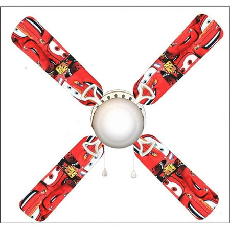 888 Cool Fans F42 0001059 42 In Lightning Mcqueen Cars 4 Blades Ceiling Fan With Schoolhouse Lamp Canada 888 Cool Fans F42 0001059 42 In, Cars Ceiling Fan