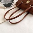 thumbnail image 4 of Bolso de mano de cuero para mujer, bolso informal con solapa, bolso de viaje con doble asa, 4 of 9