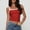B253 Red womens summer tops clearance under $5, variant on Women Tops under $5! Cagogo Sleeveless Camisole Tank Tops for Women Y2K Spaghetti Strap Lace Trim Slim Fit Basic Cami Shirts Cute Square Neck Fitted Crop Tank Top for Teens