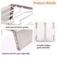 thumbnail image 6 of Folding Portable BBQ Charcoal Grill | Stainless Steel Tabletop Smoker | Adjustable Height | Lightweight Outdoor Grill with Storage Bag | Camping, Picnics, Beach, Parties | 10.2x9.4x3.9-7.5 in, 6 of 9