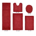thumbnail image 2 of Better Trends 5 Piece Premium Bathroom Rug Set 100% Cotton Soft Tufted Bath Mat Water absorbent Reversible U shape Toilet Bath Rug Perfect for Bathroom, Shower and Bathtub Use, Red - Edge Collection, 2 of 5