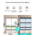 thumbnail image 4 of Window Privacy Film Blue Navy Striped Stained Glass Window Film Decorative Sun Block Window Cover Simple Abstract Greyish Lines Art Window Clings Static Adhesive Sticker for Bathroom 17.7"x39.3", 4 of 7