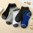 thumbnail image 1 of 5 Pares de Calcetines de Algodón para Hombre, Transpirables, que Absorben la Humedad, Calcetines de Correr, Calcetines de Tobillo, 1 of 6