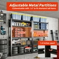 thumbnail image 3 of Welfiya 5-Tier Garage Shelving,48"W Storage Shelves,3000LBS Heavy Duty Shelving, Adjustable Metal Shelving Units for Storage Rack for Shed Warehouse Basement, Black,48"W x 20"D x 72"H, 3 of 8