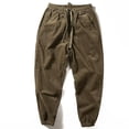 thumbnail image 3 of Pantalones ligeros de felpa para hombre: pantalones deportivos de punto de invierno, modernos e informales, cintura con cordón, puños elásticos, corte holgado, para hacer ejercicio, deporte o uso i, 3 of 4