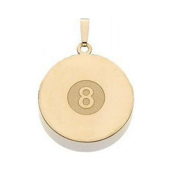 Custom Billiard 8-Ball Pendant - 3/4 inch x 3/4 inch Solid 14K Yellow Gold