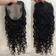 thumbnail image 2 of 8-22" Long Curly Human Hair Topper 12x13cm European Virgin Hair Silk Base Hair Piece 150% Density Clip in Hairpiece for Women Cover Thin Hair, 2 of 4