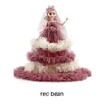 thumbnail image 4 of Inteprter Vestido de muñeca bebé princesa niñas hogar escuela dormitorio habitación disfraz juguete lindo Adorable cumpleaños Festival Decoración Rojo oscuro, 4 of 6