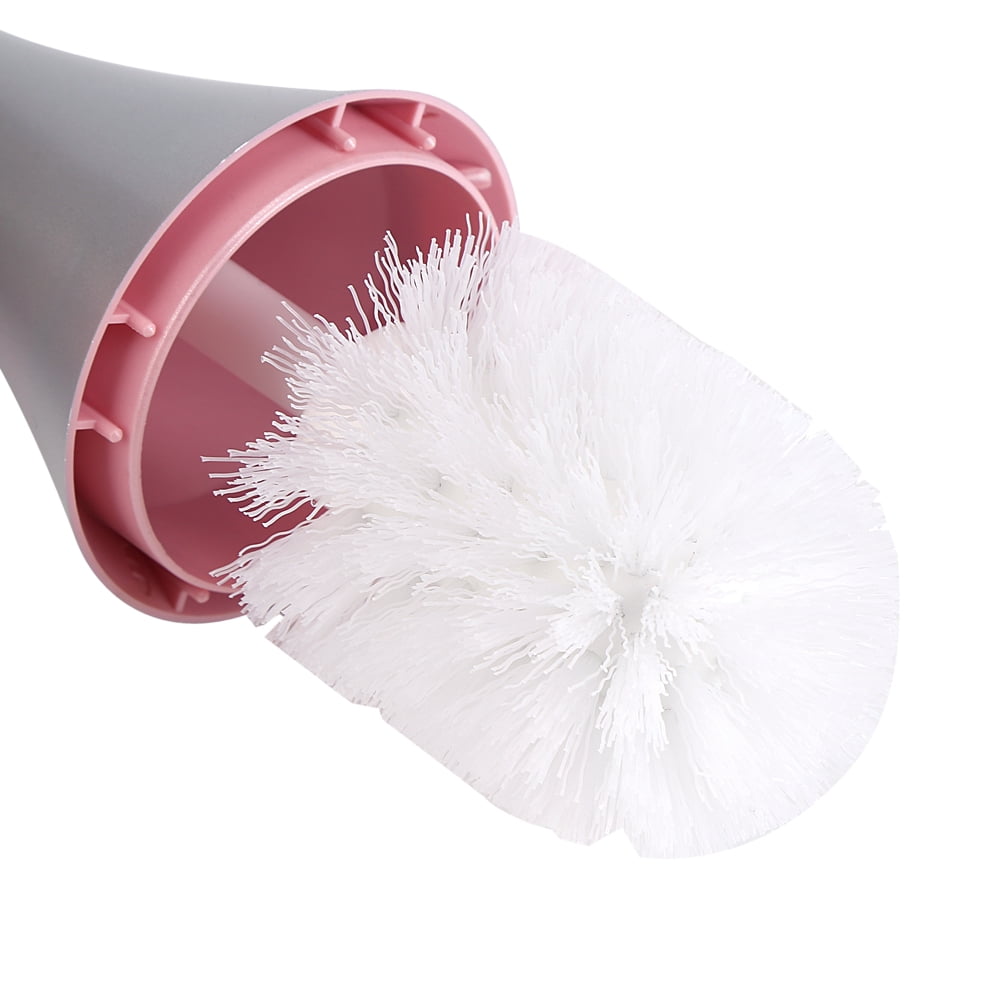 OTVIAP Toilet Cleaning Brush,Creative Bathroom Toilet Scrub Cleaning Brush Holder Set with Stainless Steel Base Bathroom Brush Bathroom Toilet Brush(Sliver)