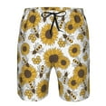 thumbnail image 3 of Fuzoiu Sunflowers and Bees Print Men's Beach Shorts,Men's Swim Trunks,Quick Dry Board Shorts with Pockets,Men's Bathing Suits for Surfing, Running, and Casual Wear-Medium, 3 of 6