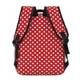 thumbnail image 4 of Xecao Red Polka Dot Backpack, a stylish and functional choice for both men and women, is the perfect basic bookbag for college, work, or travel, 4 of 5