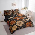 thumbnail image 3 of Homewish Rustic Flower Floral 7-Piece Twin Bedding Sets,Country Plant Bedding Comforter Set,Brown Orange Black Sheet Sets For Teens,Luxury Bedroom Decor Reversible, 3 of 8