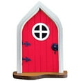 thumbnail image 2 of Ventana Enana Madera miniatura hada enana ventana puerta árbol patio gnomo escultura (D) Likrtyny  Libre de BPA, 2 of 3