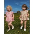 thumbnail image 5 of BemeyourBBs Newborn Baby Girl Summer Clothes Cute Infant Baby Girl Summer Outfit 0 3 6 12 18 Months Romper Dress Cotton Casual Floral Bow Print Ruffled Flying Sleeve A Line Dress Bodysuit Playsuit, 5 of 9