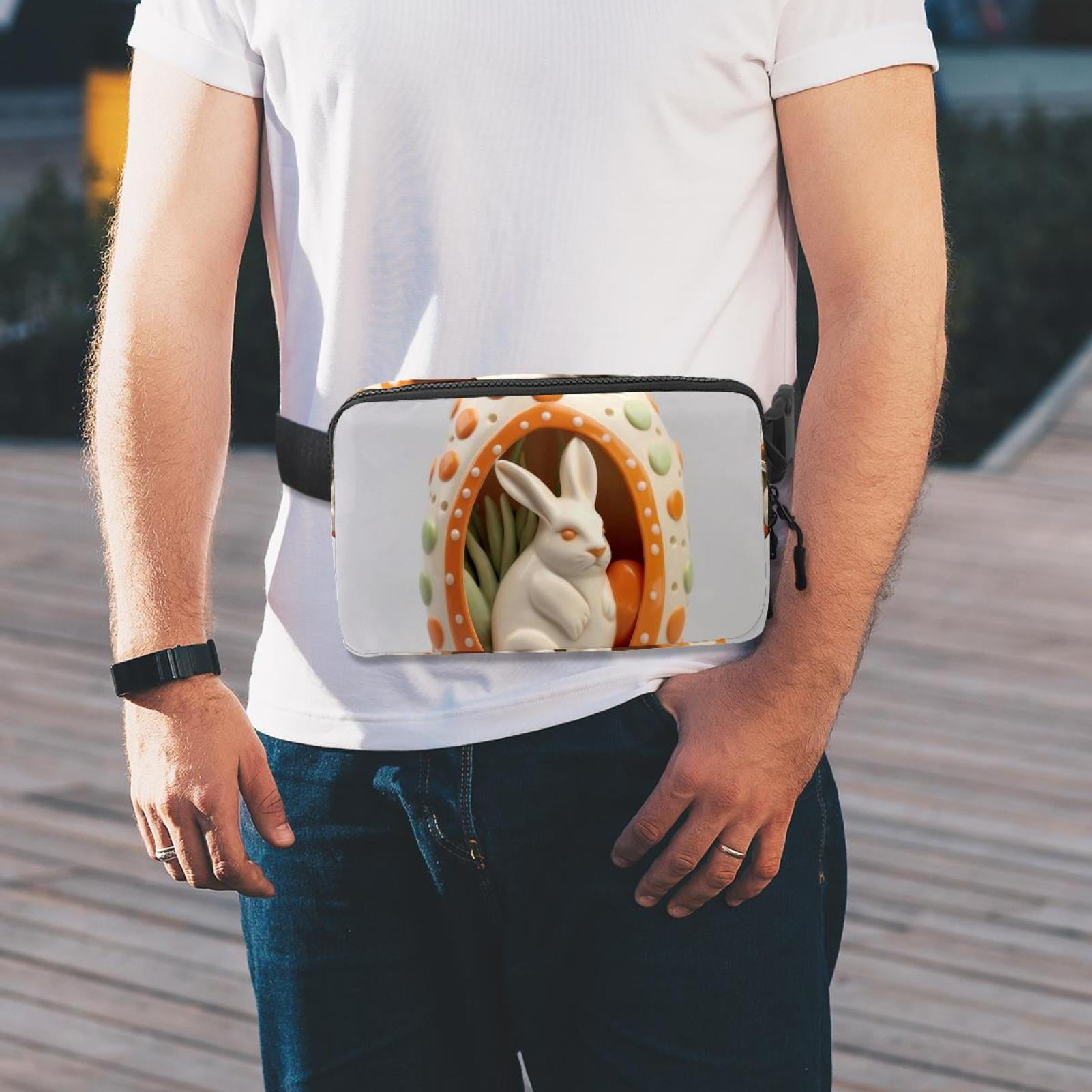 Easter Lightweight Adjustable Running Belt with Extension Strap - Unisex Fanny Pack Belt Bag