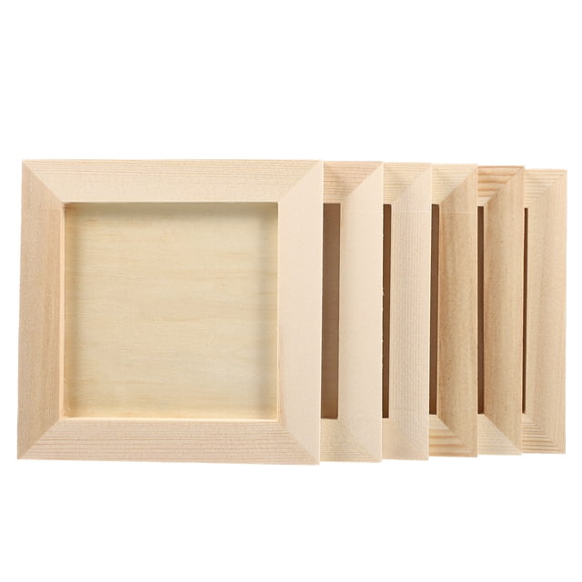 6pcs Marcos de fotos de madera 3D Clay Photo Titulares Creativo decorativo marco