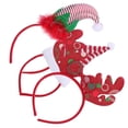 thumbnail image 2 of Here's a polished product description based on your input:\n\n \n\n**3pcs Christmas Antler Hairbands with Red & White Satin Hats – Lovely Party Headwear, 2 of 3
