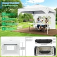 thumbnail image 5 of SANOPY 10'x10' Pop Up Canopy Tent for Party Tent with One Push Central Button&Air Vent Instant Canopy Tent with Sidewalls&Sandbags Ez Up Pop up Party Canopy Tent with Carry Bag, White, 5 of 11