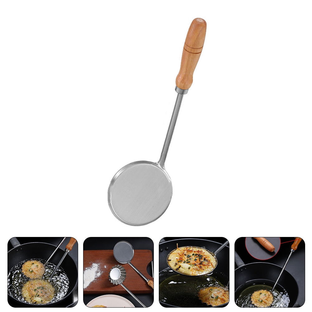 Masteelf 2pcs Stainless Steel Skimmer Spoon Hot Pot Flat Skimmer Spoon for Home Restaurant