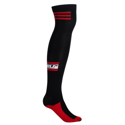 Noru Long Riding Socks (OSFA, Black/Red)