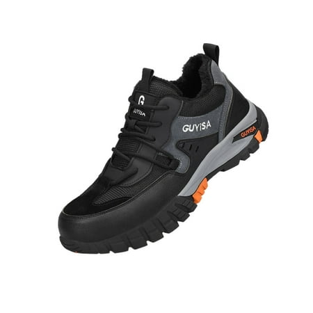 

Rotosw Women Men Protection Boot Slip Resistant Work Boots Steel Toe Safety Shoe Unisex Puncture-proof Lace Up Thicken Plush Lined 6