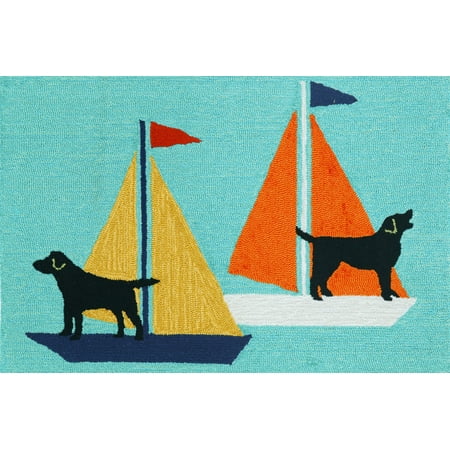 Liora Manne Frontporch Sailing Dog Area Rug Liora Manne Frontporch Sailing Dog Area Rug