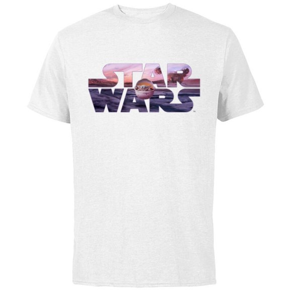 Star Wars The Mandalorian Razor Crest Floating Pod Logo - Short Sleeve Cotton T-Shirt for Adults - Customized-White