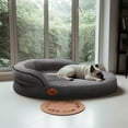 thumbnail image 2 of Laifug Memory Foam Oval Dog Bed (31x21x7Inches, Dark Gray), Orthopedic Dog Bed for Dogs with Durable Waterproof Liner & Removable Washable Cover & Nonskid Bottom, 2 of 4