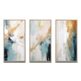 thumbnail image 2 of Designart "Vintage Solitude Abstract in Vintage Blue II" Abstract Painting Framed Wall Art Set Of 3 - White Modern Frame Gallery Wall Set For Home Decor, 2 of 6