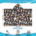 thumbnail image 2 of Colorful Mushroom Mixed Black Pattern Hooded Bath Towel，60"x35" for Ages 3 To 12 Kids, Quick Dry Lightweight Soft Microfiber Hood Beach Towel Cover Up for Kids, 2 of 7