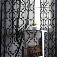 thumbnail image 4 of Junvictex Black Lace Sheer Curtains Rod Pocket for Living Room Geometric Sets Moroccan Window Treatment 52"Wx63"L,2 Panels, 4 of 5