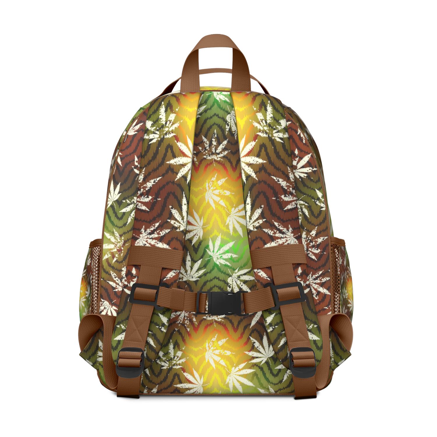 Rasta Marijuana Leaf Backpack - Durable Waterproof Travel Backpack with Adjustable Straps & Spacious Compartments