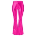 thumbnail image 3 of Womens Plus Size Pants Shiny Metallic Flared High Waisted Stretchy Bottom Wide Leg Trousers Loose Casual Leggings for Women RD2 M, 3 of 4