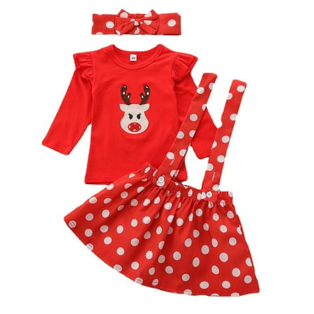 

nsendm Baby Girl Plain Clothes Xmas Infant Toddler Child Kids Baby Girls Cute Cartoon Children Clothes Girls Size 7-8 Red 5-6 Years